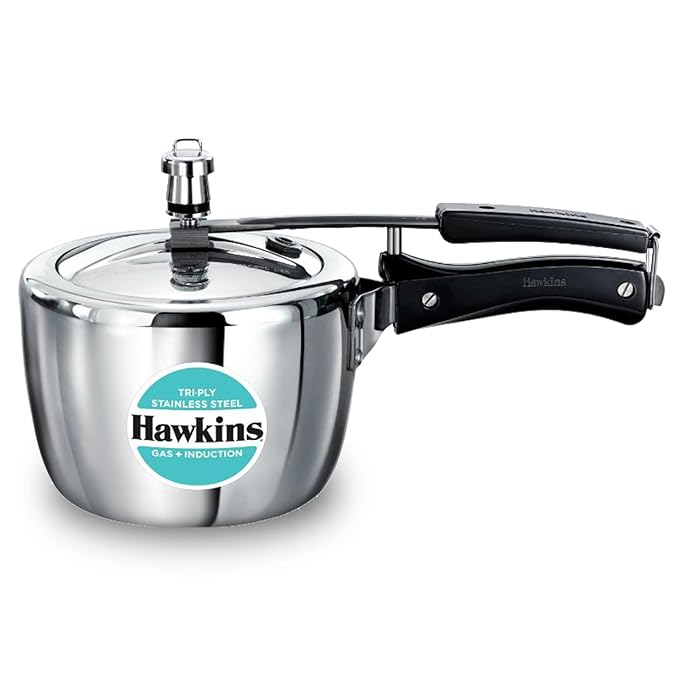 Hawkins 2.5 Litre Triply Stainless Steel Pressure Cooker, Inner Lid Cooker