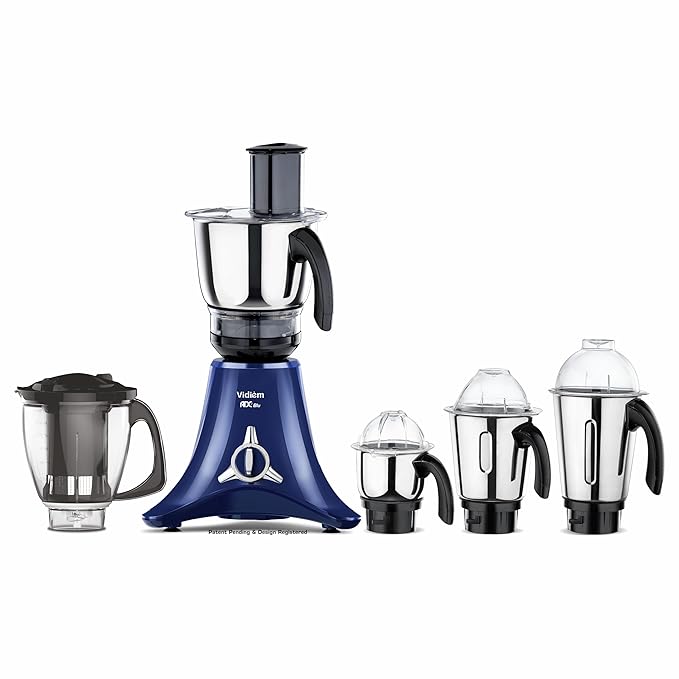 Ajantha - Vidiem Acrylonitrile Butadiene Styrene Vstar Adc Blu Mixer Grinder 717 A | 750 Watts With 5 Jar In-1 Juicer
